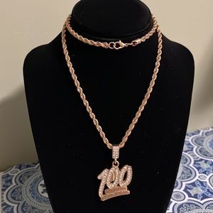 Men's Gold Plated Chain with 100 Iced Out